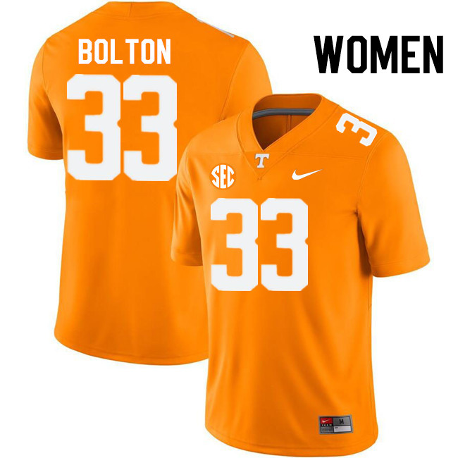 Women #33 Ben Bolton Tennessee Volunteers College Football Jerseys Stitched-Orange